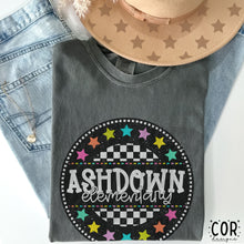 Load image into Gallery viewer, Schools Colorful Star Checkered Circle DROPDOWN TRANSFER COR