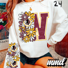 Load image into Gallery viewer, Floral Skulls And Letters Sports Team With Sleeve TRANSFER MMD