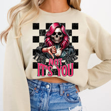 Load image into Gallery viewer, It’s Not Me It’s You BLK Checkered Skull TRANSFER DWS