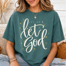 Load image into Gallery viewer, Let Go & Let God Gold Splatter Script TRANSFER TUESDAY