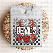 Load image into Gallery viewer, Baseball Mascots Faux Embroidery Checkered Sequin DROP DOWN TRANSFER ECHT 24