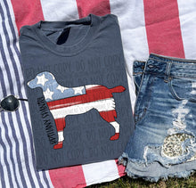 Load image into Gallery viewer, Patriotic Dog Designs Black Text SWD MAY DROPDOWN TRANSFER
