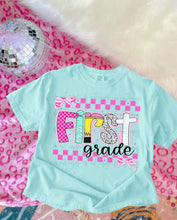 Load image into Gallery viewer, Checker Pink Dalmatian Purple Plaid School Grades DROPDOWN TRANSFER