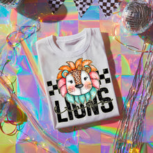 Load image into Gallery viewer, Pink Teal Gold Glitter Checker Mascots Dropdown TRANSFER CST JUNE