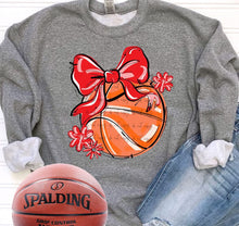 Load image into Gallery viewer, Play Ball Basketball Bow With Flower DROPDOWN TRANSFER BIA