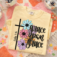 Load image into Gallery viewer, Grace Upon Grace Cross Flowers TRANSFER SDD FEB 26