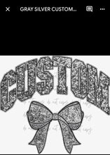 Load image into Gallery viewer, Collegiate Glitter Team Bows DROPDOWN DTF Transfer
