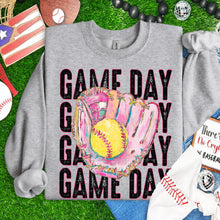 Load image into Gallery viewer, Game Day Stacked Painted Ball Pink Bow Sport Dropdown TRANSFER SDD FEB 26