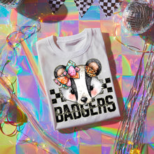 Load image into Gallery viewer, Pink Teal Gold Glitter Checker Mascots Dropdown TRANSFER CST JUNE