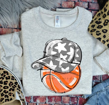 Load image into Gallery viewer, Play Ball Basketball Happy Face Hat DROPDOWN TRANSFER BIA