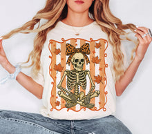 Load image into Gallery viewer, Skelly With Bow Stripes TRANSFER