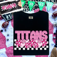 Load image into Gallery viewer, Pink Checkered Floral Faux Embroidery Mascot TRANSFER CAP DEC