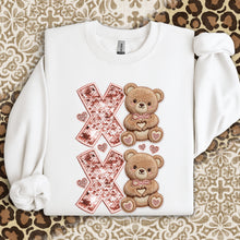 Load image into Gallery viewer, Xoxo Stacked Teddy Bear Sequin Faux Embroidery TRANSFER DWS JAN 26