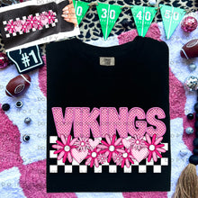 Load image into Gallery viewer, Pink Checkered Floral Faux Embroidery Mascot TRANSFER CAP DEC