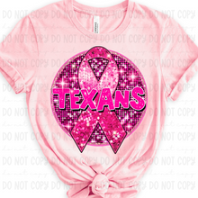 Load image into Gallery viewer, Breast Cancer Glitter Circle Mascot DROPDOWN TRANSFER