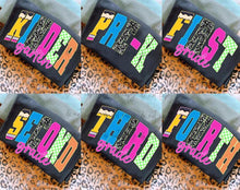 Load image into Gallery viewer, Pencil Pink Blue Varsity Arch School Grades DROPDOWN TRANSFER
