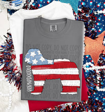 Load image into Gallery viewer, Patriotic Dog Designs White Text SWD MAY DROPDOWN TRANSFER