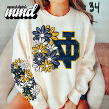 Load image into Gallery viewer, Floral Skulls And Letters Sports Team With Sleeve TRANSFER MMD