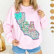 Load image into Gallery viewer, Pink Teal Dalmatian Bow States (All 50 states available) DTF TRANSFER
