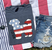 Load image into Gallery viewer, Patriotic Dog Designs Black Text SWD MAY DROPDOWN TRANSFER
