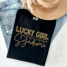 Load image into Gallery viewer, Lucky Girl Syndrome Glitter Faux Embroidery TRANSFER HMWK JAN
