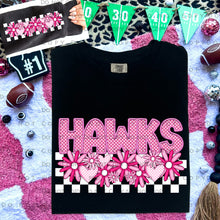 Load image into Gallery viewer, Pink Checkered Floral Faux Embroidery Mascot TRANSFER CAP DEC