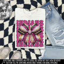 Load image into Gallery viewer, Pink Gold Rhinestone Bow Mascot DROPDOWN TRANSFER