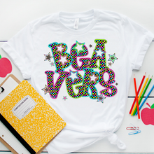 Load image into Gallery viewer, Neon Bright Checker Star Mascots Dropdown TRANSFER CSD MAY 25