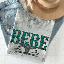 Load image into Gallery viewer, Title Turquoise Faux Glitter Bullhead Dropdown TRANSFER HMWK FEB 25