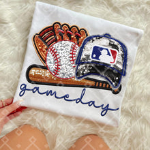 Load image into Gallery viewer, Gameday Sequin Baseball Hat Glove Teams Dropdown TRANSFER CCD INS
