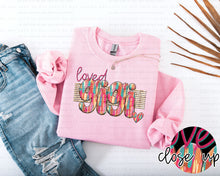 Load image into Gallery viewer, Loved Pink Gold Paintbrush Names DROPDOWN TRANSFER CAP JAN