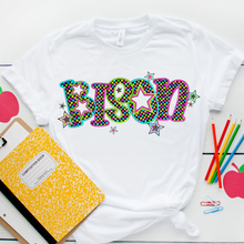 Load image into Gallery viewer, Neon Bright Checker Star Mascots Dropdown TRANSFER CSD MAY 25