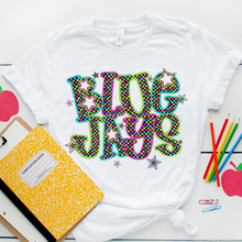 Load image into Gallery viewer, Neon Bright Checker Star Mascots Dropdown TRANSFER CSD MAY 25