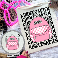 Load image into Gallery viewer, Backpack With Checkers Grades and Names With Pocket DROPDOWN TRANSFER CMD MAY