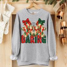 Load image into Gallery viewer, Baking Crew Brushstroke Gingerbread Cookies With Gold Glitter Outline Red/Green Bows TRANSFER SDD NOV 25