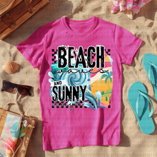 Load image into Gallery viewer, Beach Boat Waves And Sunny Days Distressed And Checkers DROPDOWN TRANSFER REV MAY 26