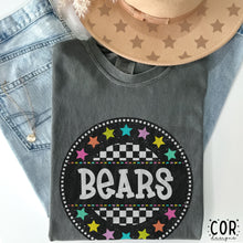Load image into Gallery viewer, Schools Colorful Star Checkered Circle DROPDOWN TRANSFER COR