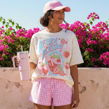 Load image into Gallery viewer, Berry Blessed Strawberries Pink Bows Stripes TRANSFER AGCM APR 26