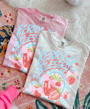 Load image into Gallery viewer, Berry Blessed Strawberries Pink Bows Stripes TRANSFER AGCM APR 26