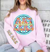 Load image into Gallery viewer, We Are Brushstroke Blue Checkered Circle Mascot Dropdown With Sleeve TRANSFER CAP