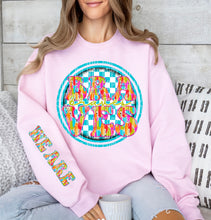 Load image into Gallery viewer, We Are Brushstroke Blue Checkered Circle Mascot Dropdown With Sleeve TRANSFER CAP