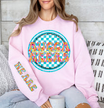 Load image into Gallery viewer, We Are Brushstroke Blue Checkered Circle Mascot Dropdown With Sleeve TRANSFER CAP