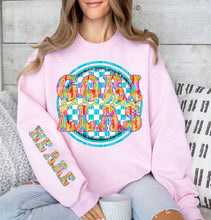 Load image into Gallery viewer, We Are Brushstroke Blue Checkered Circle Mascot Dropdown With Sleeve TRANSFER CAP