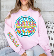 Load image into Gallery viewer, We Are Brushstroke Blue Checkered Circle Mascot Dropdown With Sleeve TRANSFER CAP