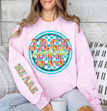 Load image into Gallery viewer, We Are Brushstroke Blue Checkered Circle Mascot Dropdown With Sleeve TRANSFER CAP