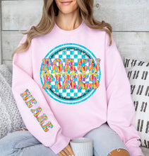 Load image into Gallery viewer, We Are Brushstroke Blue Checkered Circle Mascot Dropdown With Sleeve TRANSFER CAP