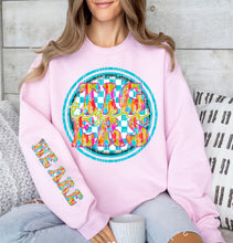 Load image into Gallery viewer, We Are Brushstroke Blue Checkered Circle Mascot Dropdown With Sleeve TRANSFER CAP
