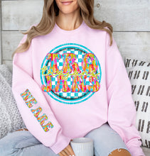 Load image into Gallery viewer, We Are Brushstroke Blue Checkered Circle Mascot Dropdown With Sleeve TRANSFER CAP