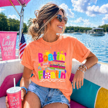 Load image into Gallery viewer, Boatin' And Floatin' Pontoon Sun Bright Letters TRANSFER UAC MAY 26