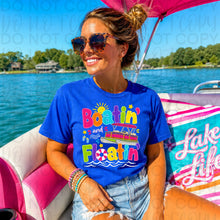 Load image into Gallery viewer, Boatin' And Floatin' Pontoon Sun Bright Letters TRANSFER UAC MAY 26